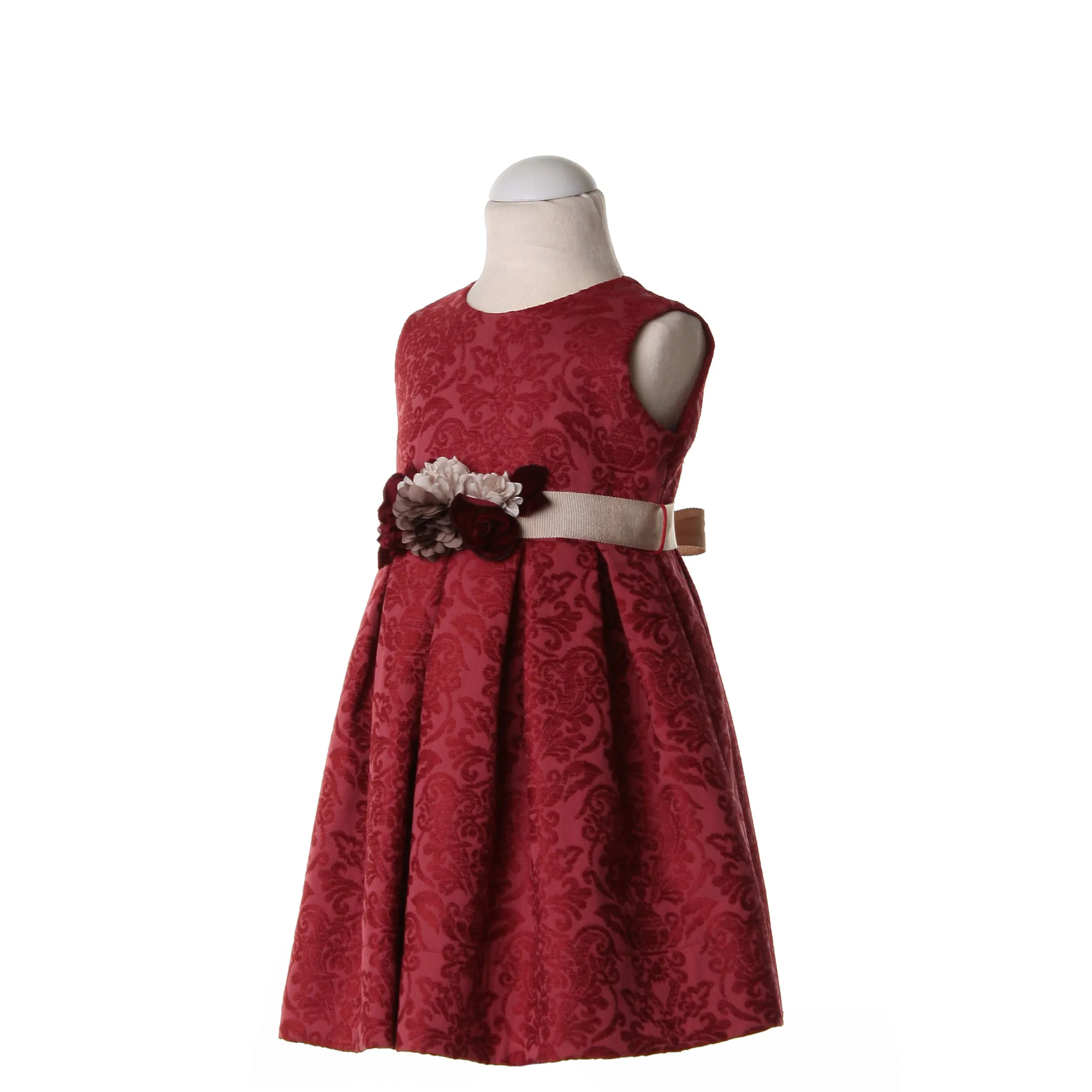 Abito Party Rosso Rubino Damascato