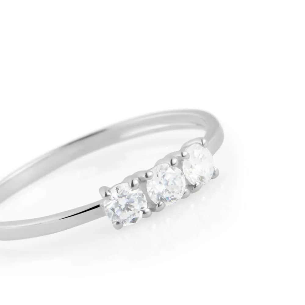 Anello Trilogy Claire Oro Bianco 375/1000 Cubic Zirconia Bianco 1424739
