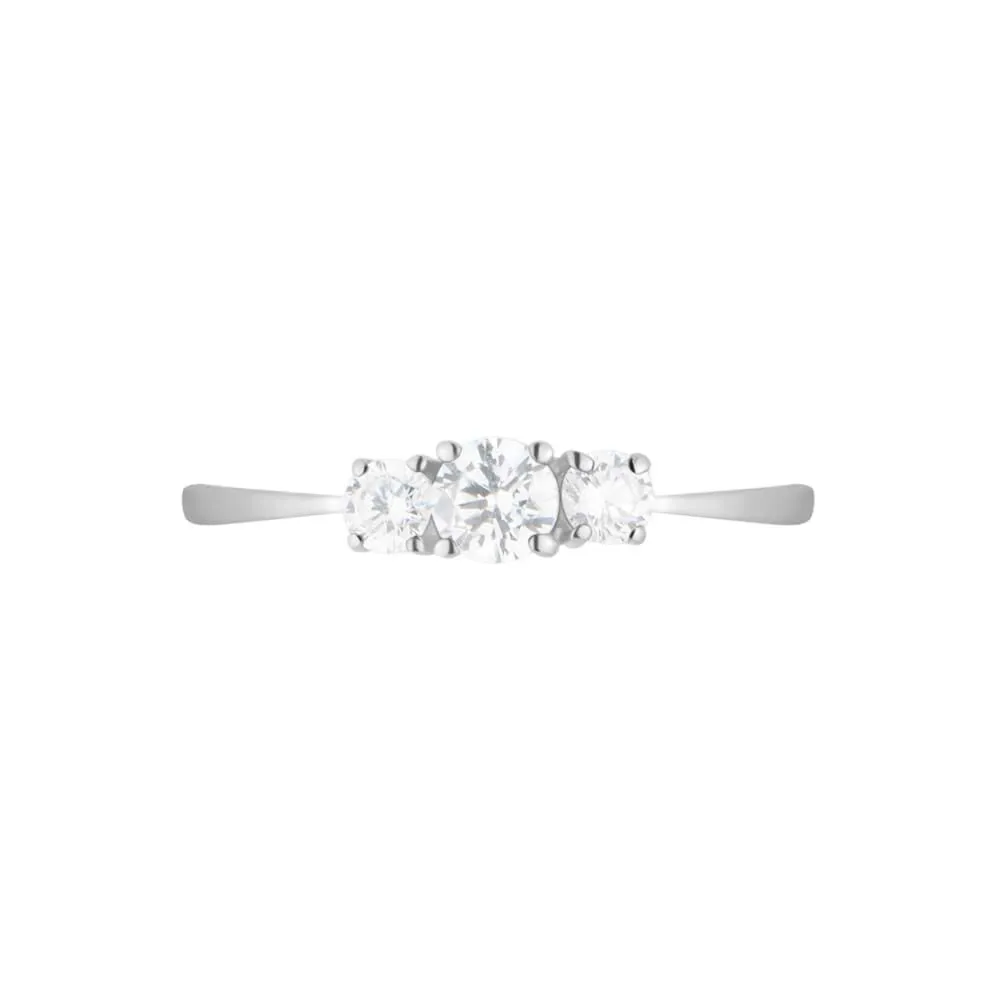 Anello Trilogy Claire Oro Bianco 375/1000 Cubic Zirconia Bianco 1424739