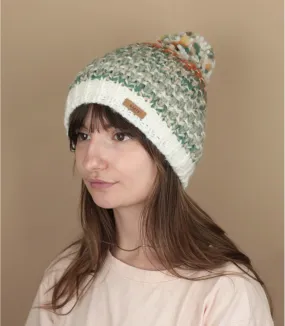 berretto da donna arancione verde giallo con pompon  Nicole Beanie pale army     