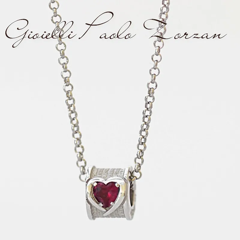 COLLANA TUUM  INCIPIT PENDANT in ARGENTO RODIATO e TOPAZIO ROSSO INCC1P9XI1C