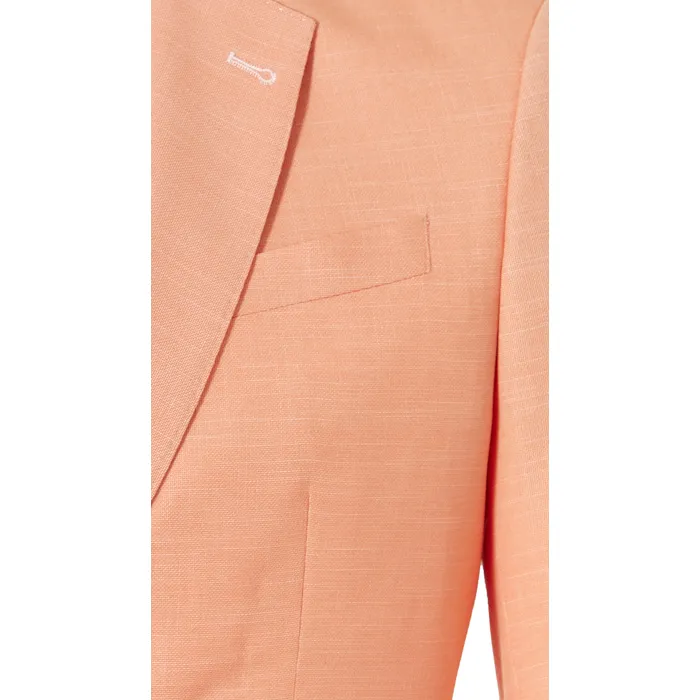 Giacca blazer sportiva in tessuto testurizzato di Henk ter Horst con graziosa fodera Salmon