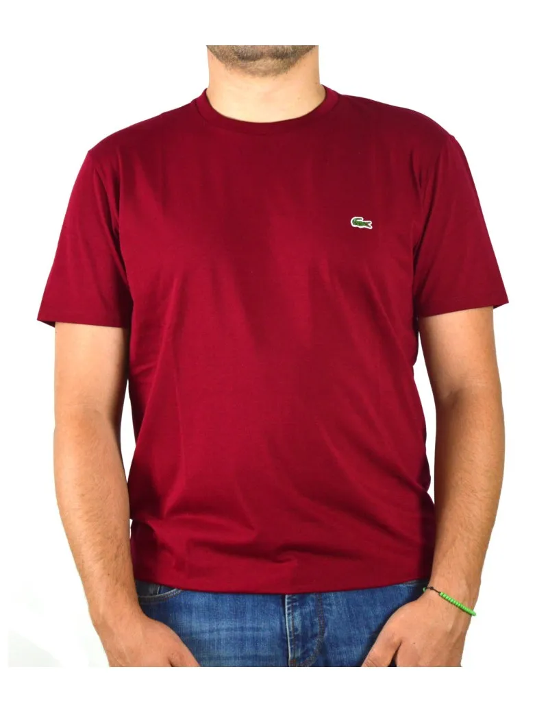 Lacoste t-shirt  uomo rosso girocollo th6709