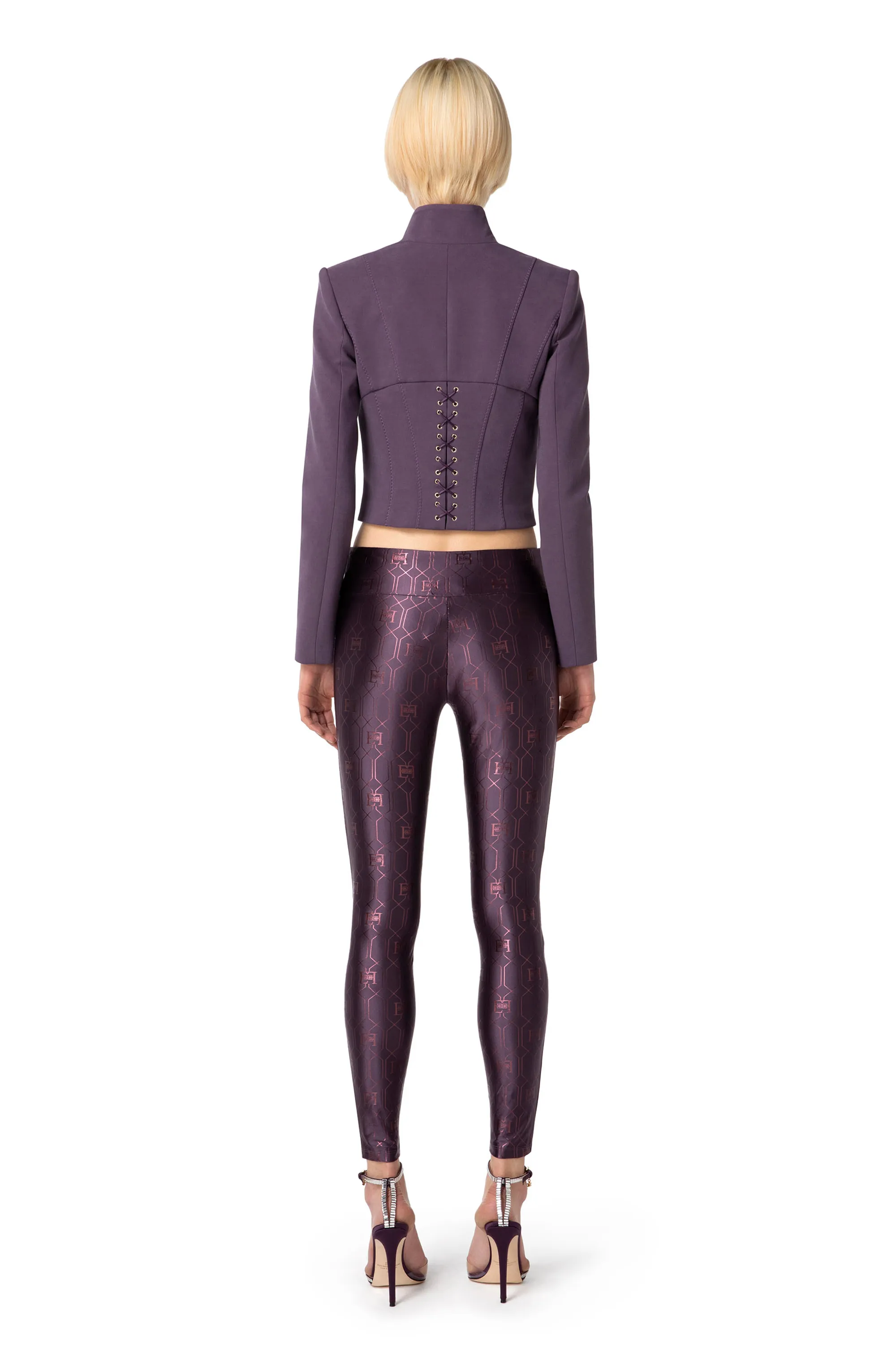 Leggings in lycra con stampa logo