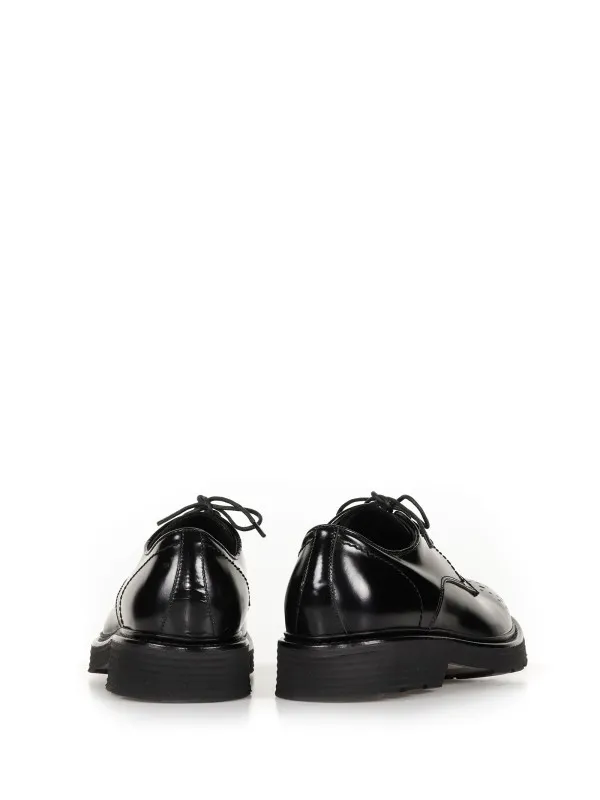 Patent leather derby