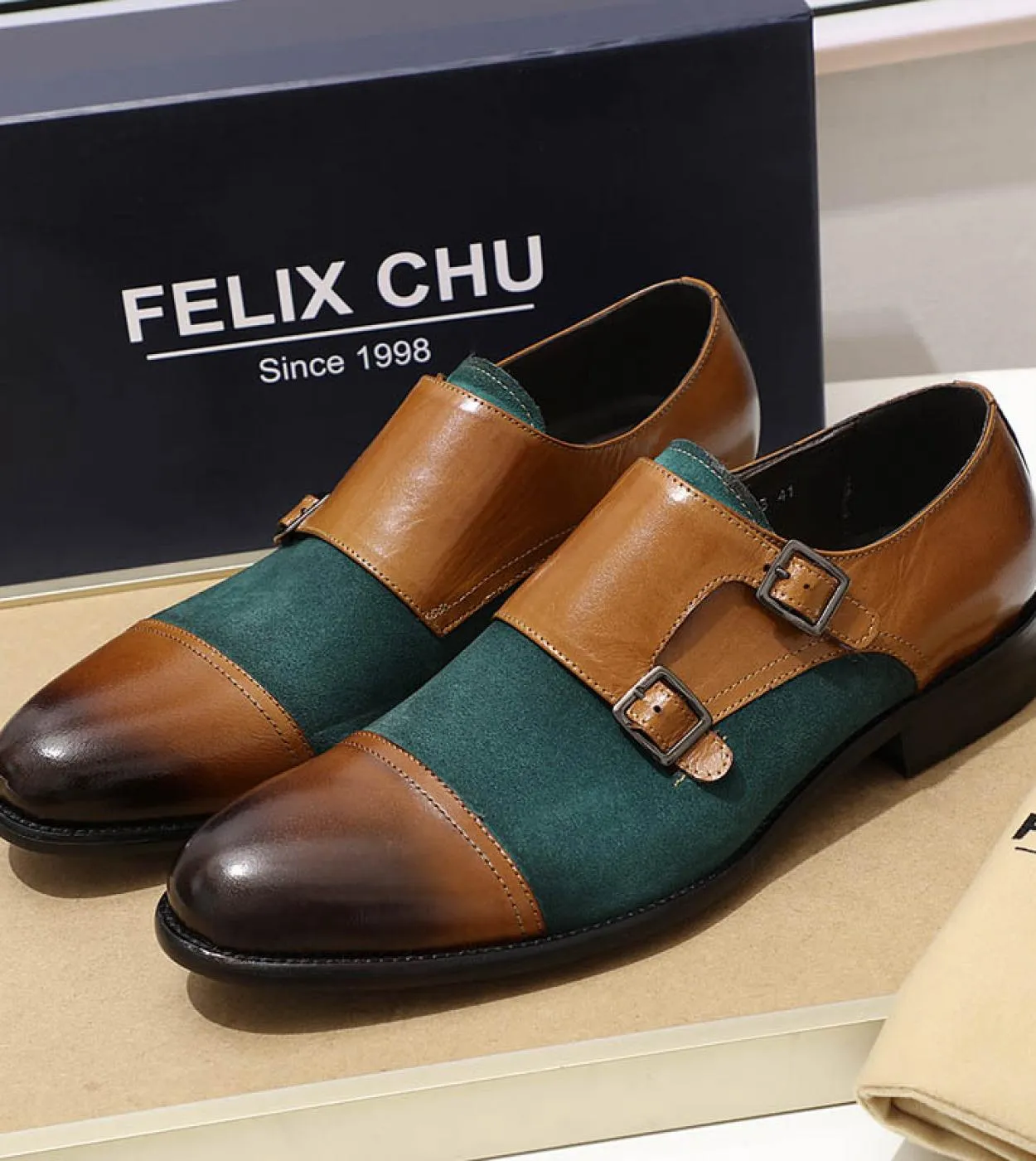 Scarpe eleganti da uomo con doppio cinturino Monk Scarpe eleganti marroni da uomo con fibbia Scarpe oxford da uomo