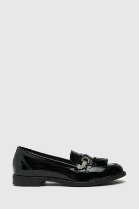 Schuh Liv - Nero in vernice con nappe - Mocassini