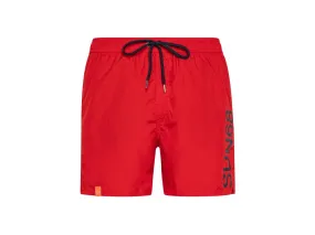 SUN68 Swim Pant Macro Logo Costume Rosso Fuoco H32103