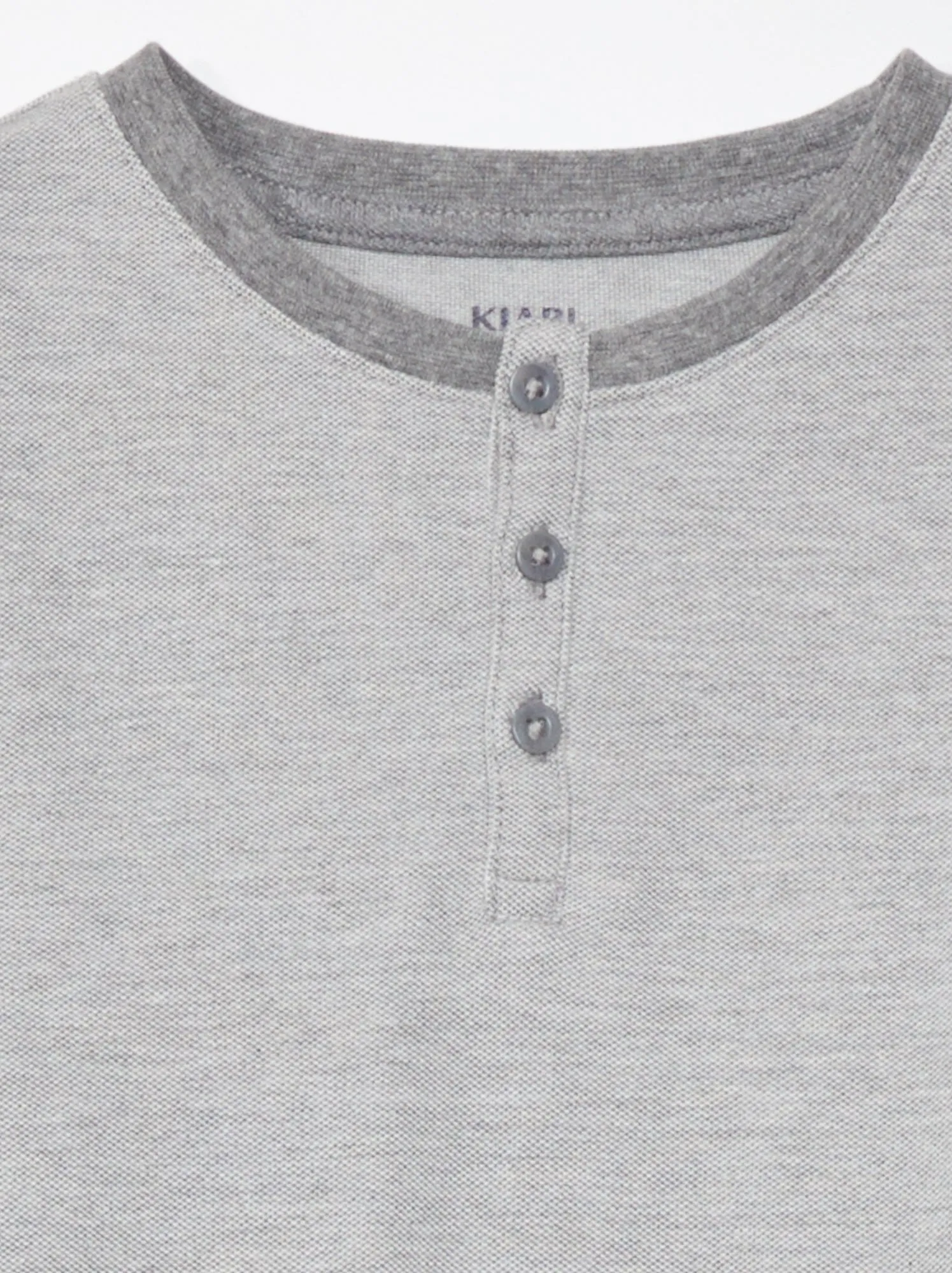 T-shirt in piqué di cotone - GRIGIO