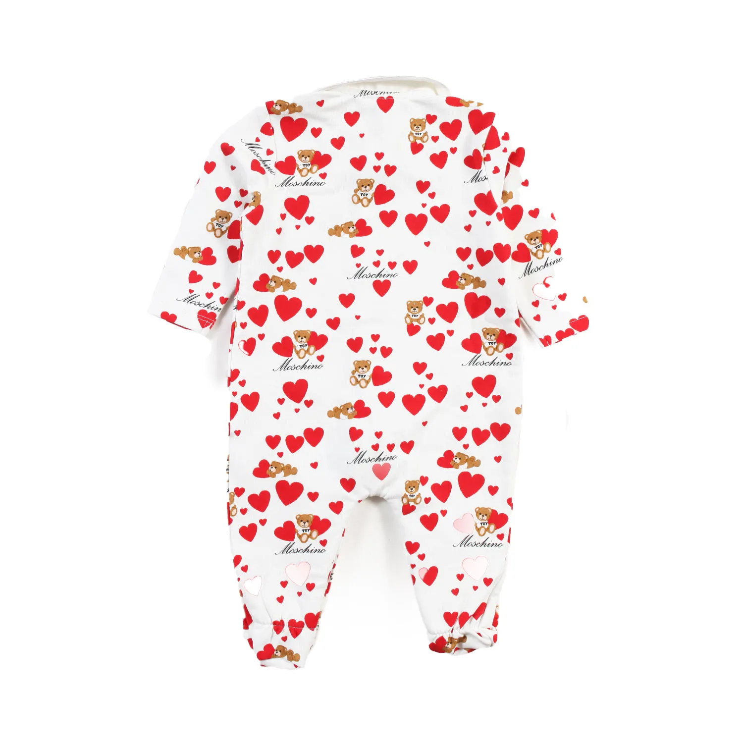 Tutina Moschino Panna Con Cuori Rossi Neonata