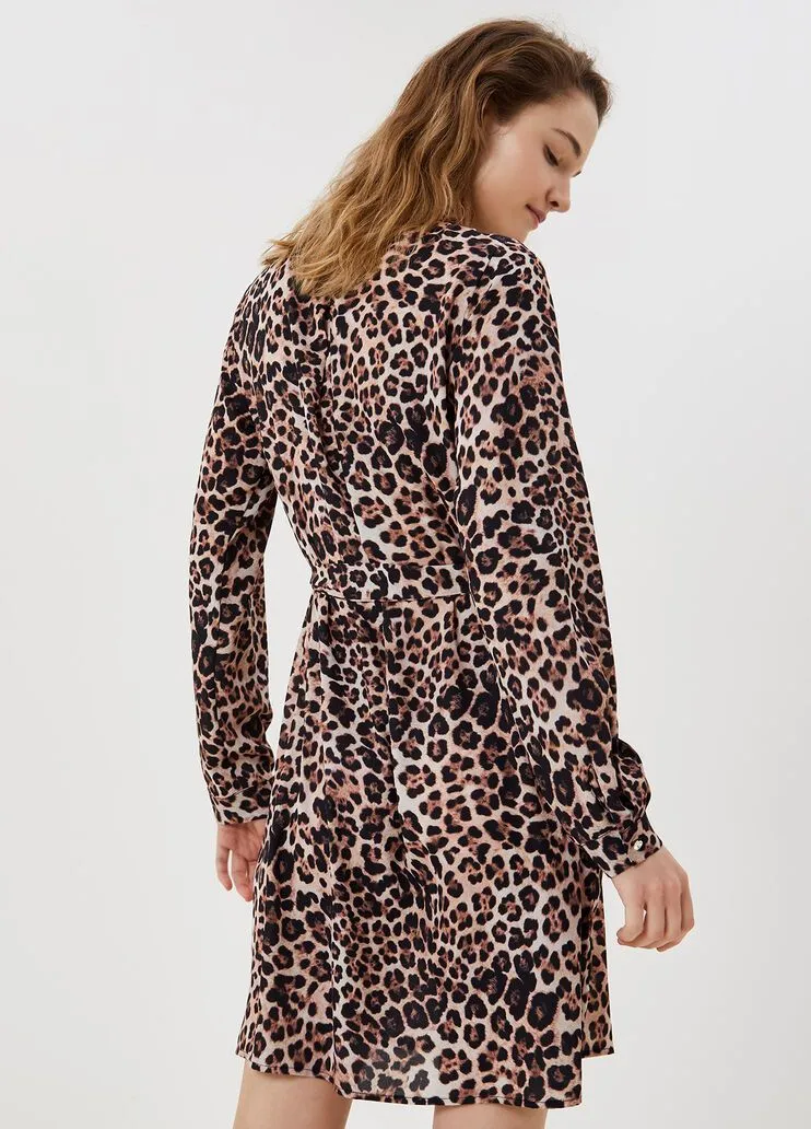Vestito animalier con cintura